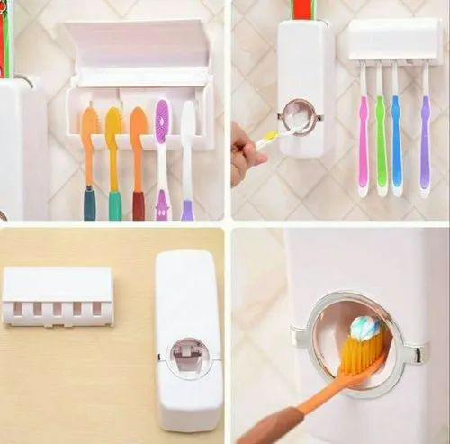 Toothpaste Dispenser & Brush Holder Set