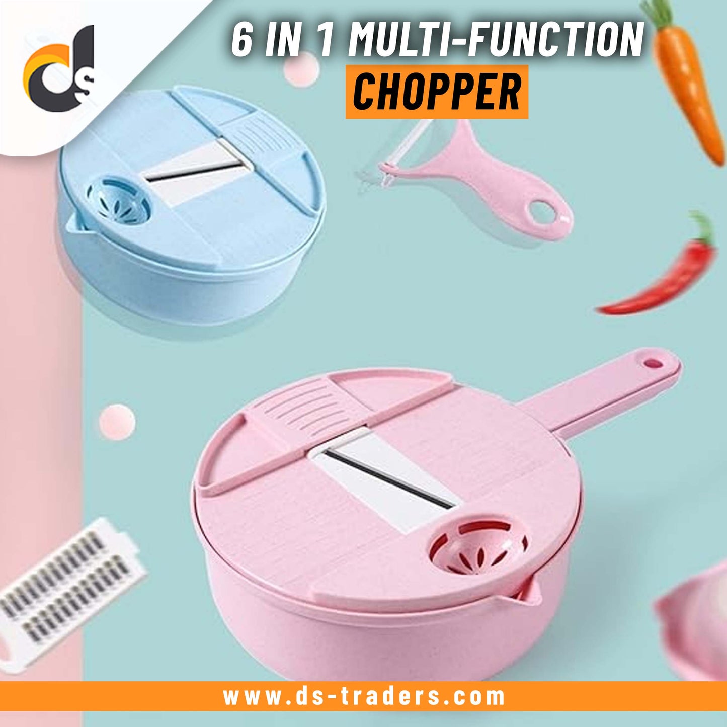 6 in 1 Multi-Function Manual Vegetable Chopper