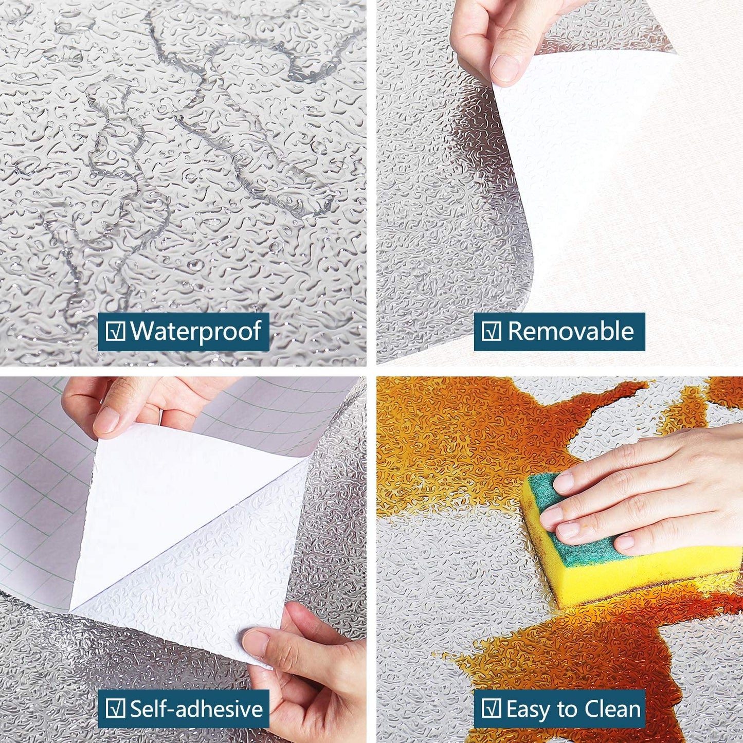Self Adhesive Silver Aluminium Foil Sticker Sheet Roll for Kitchen Size-60*200 CM