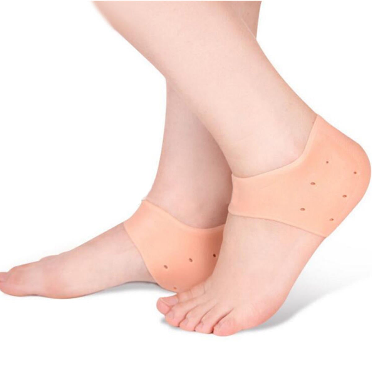 1 Pair Silicone Gel Heel Pad Socks for Pain Relief & Anti Crack Heel - DS Traders
