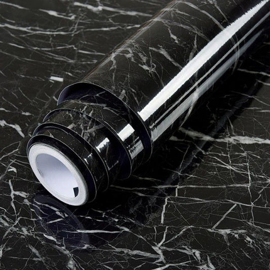 Black Marble Texture Design PVC Waterproof (60 x 200 cm)