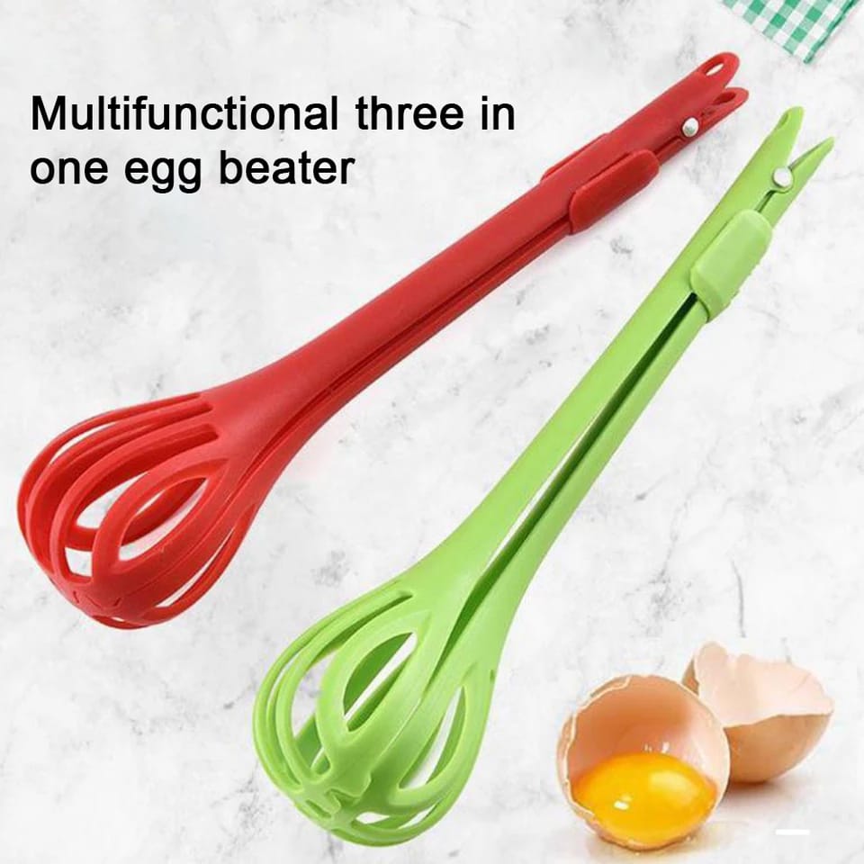 3 in 1 Multifunctional Tong | Egg Beater, Whisker and Mixer - DS Traders