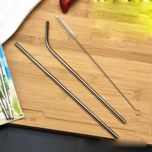 Reusable Stainless Steel Metal Straw with Cleaning Brush