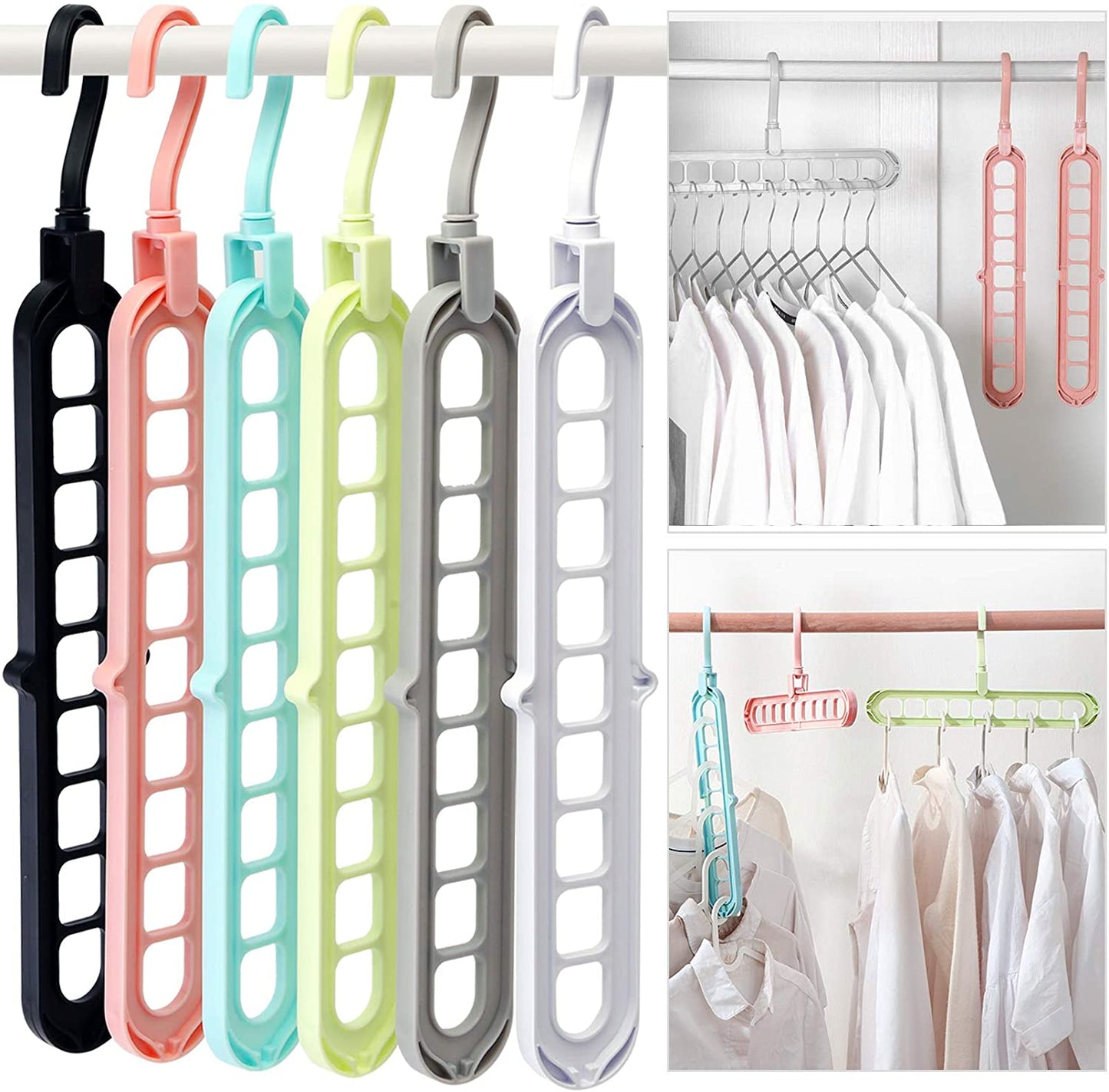 9 Hole Magic Rotating Hanger | Smart Cloth Organizer - DS Traders