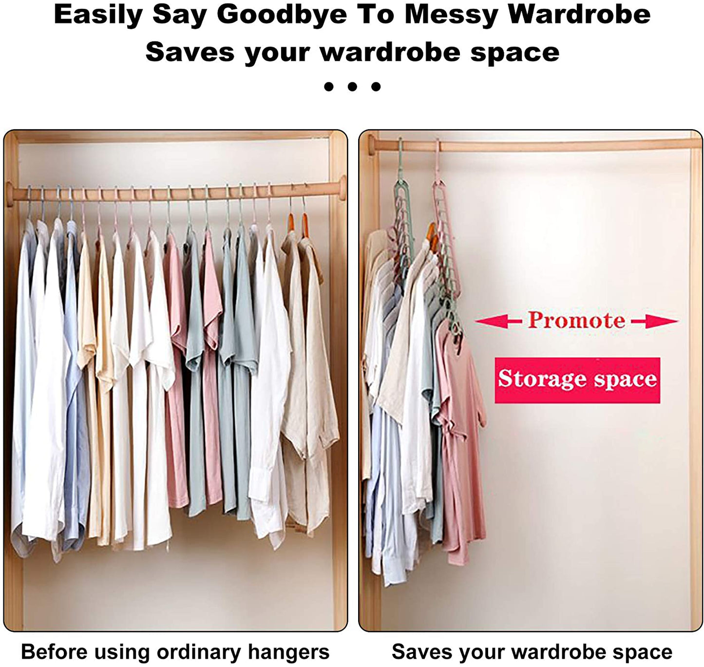 9 Hole Magic Rotating Hanger | Smart Cloth Organizer - DS Traders
