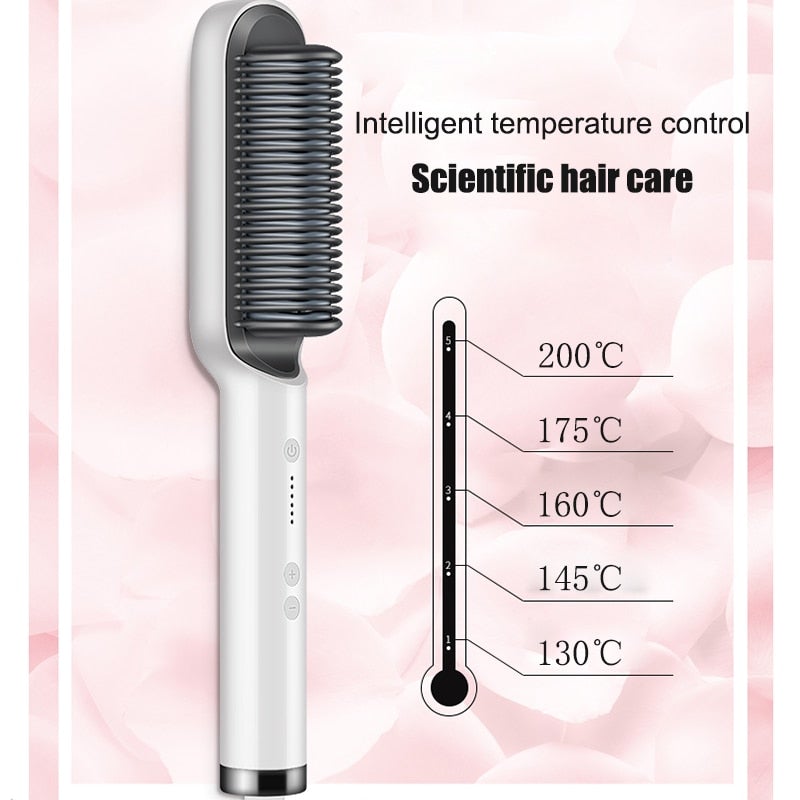 909 Hair Straightener - Ceramic Heated Hair Brush - DS Traders