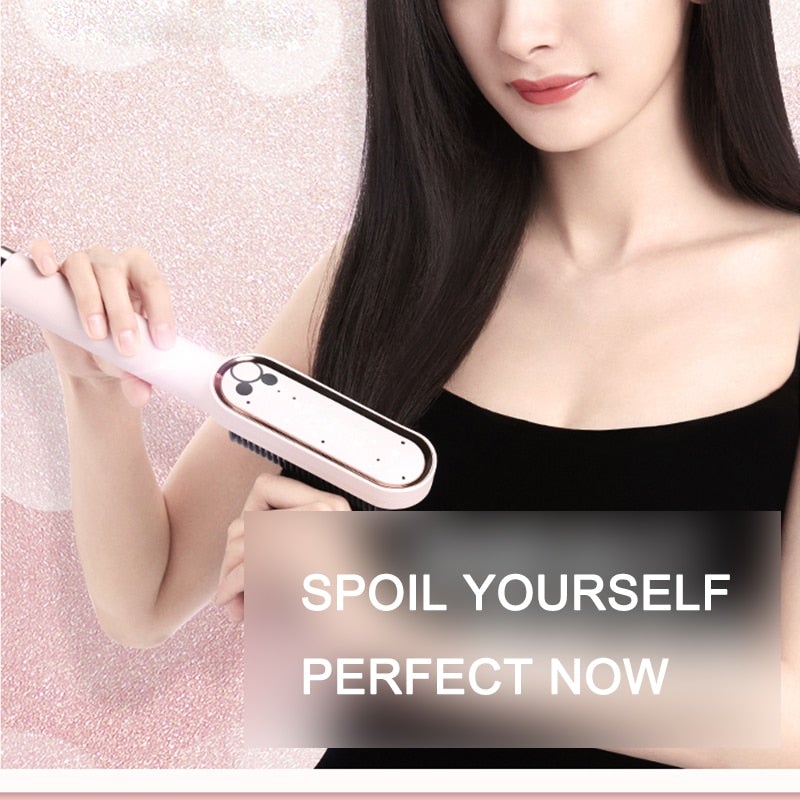 909 Hair Straightener - Ceramic Heated Hair Brush - DS Traders