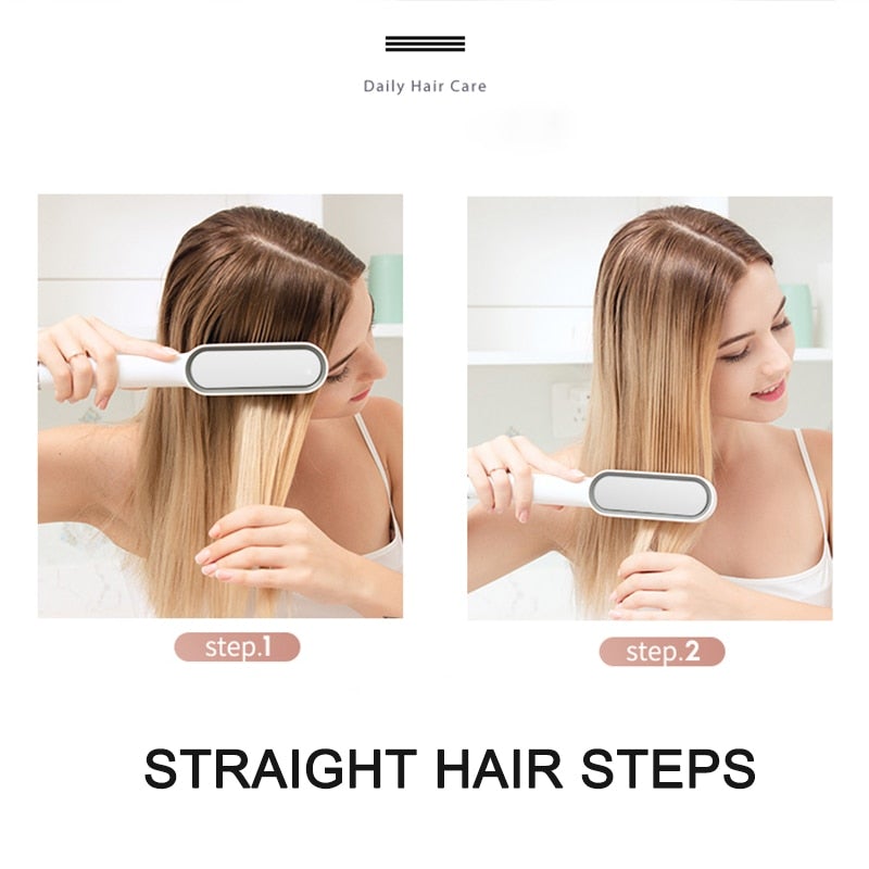 909 Hair Straightener - Ceramic Heated Hair Brush - DS Traders