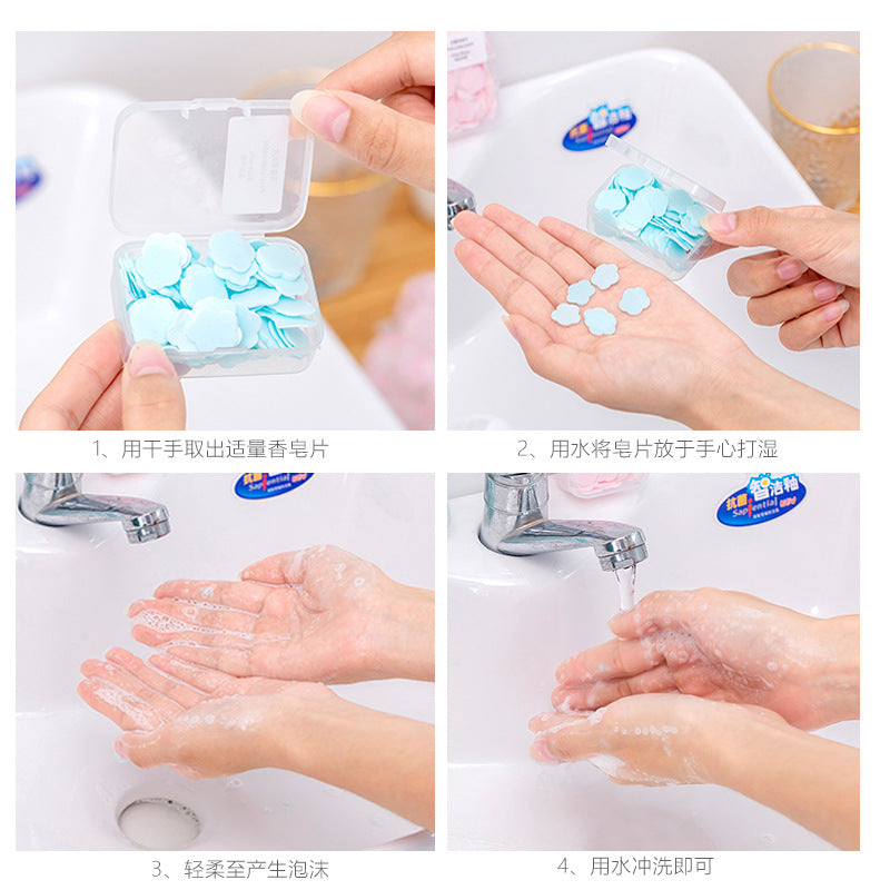 100Pcs Portable Petal Paper Soap
