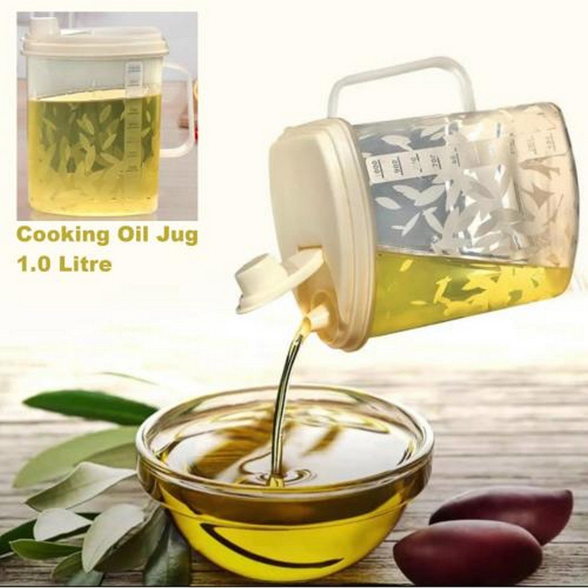 ARONI 1-LITRE KITCHEN PLASTIC OIL JUG - DS Traders