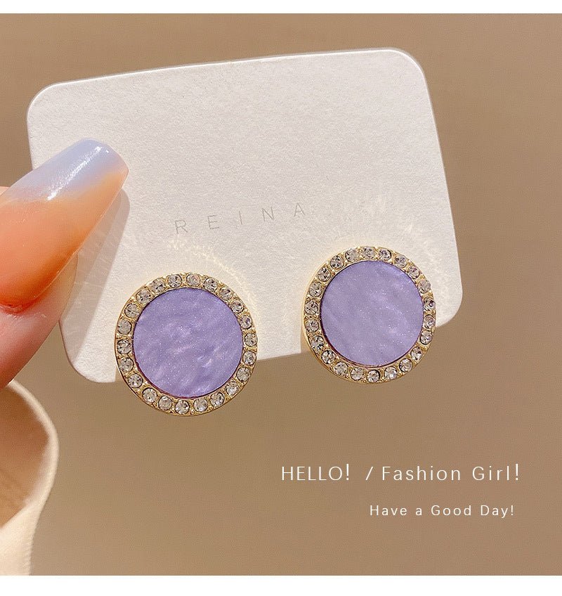 Bling Purple Stone Earrings - DS Traders