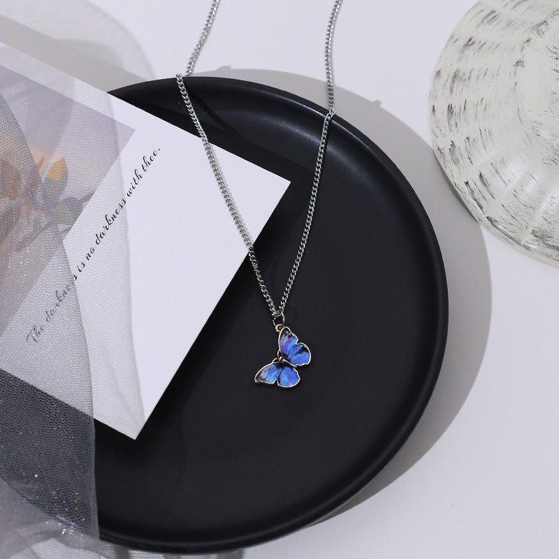 Blue Gradient Butterfly Necklace - DS Traders