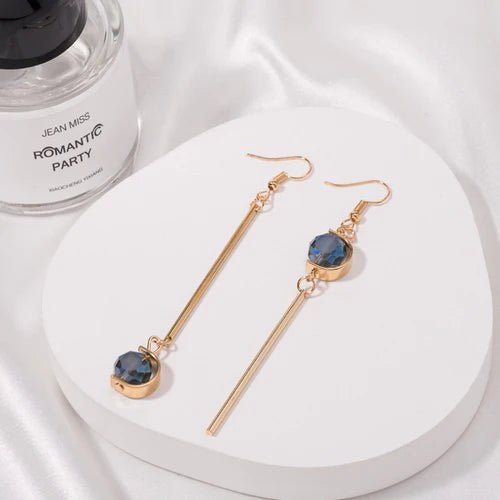 C Shape Blue Pearl Earrings - DS Traders