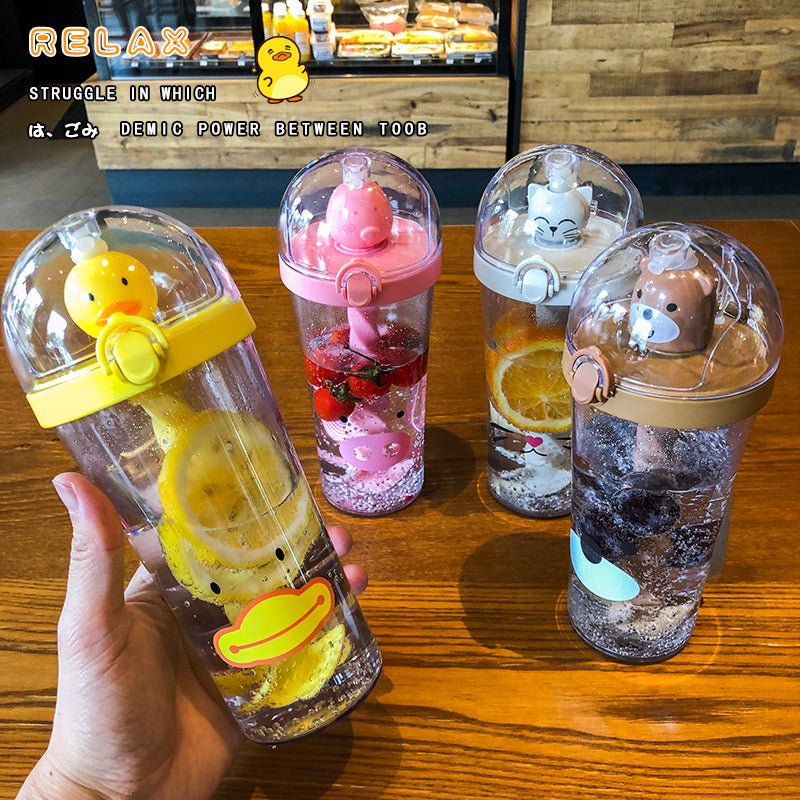 Cute Creative Plastic Straw Water Bottle. - DS Traders
