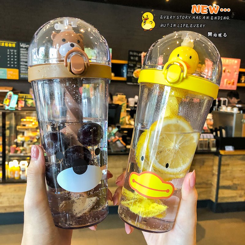 Cute Creative Plastic Straw Water Bottle. - DS Traders