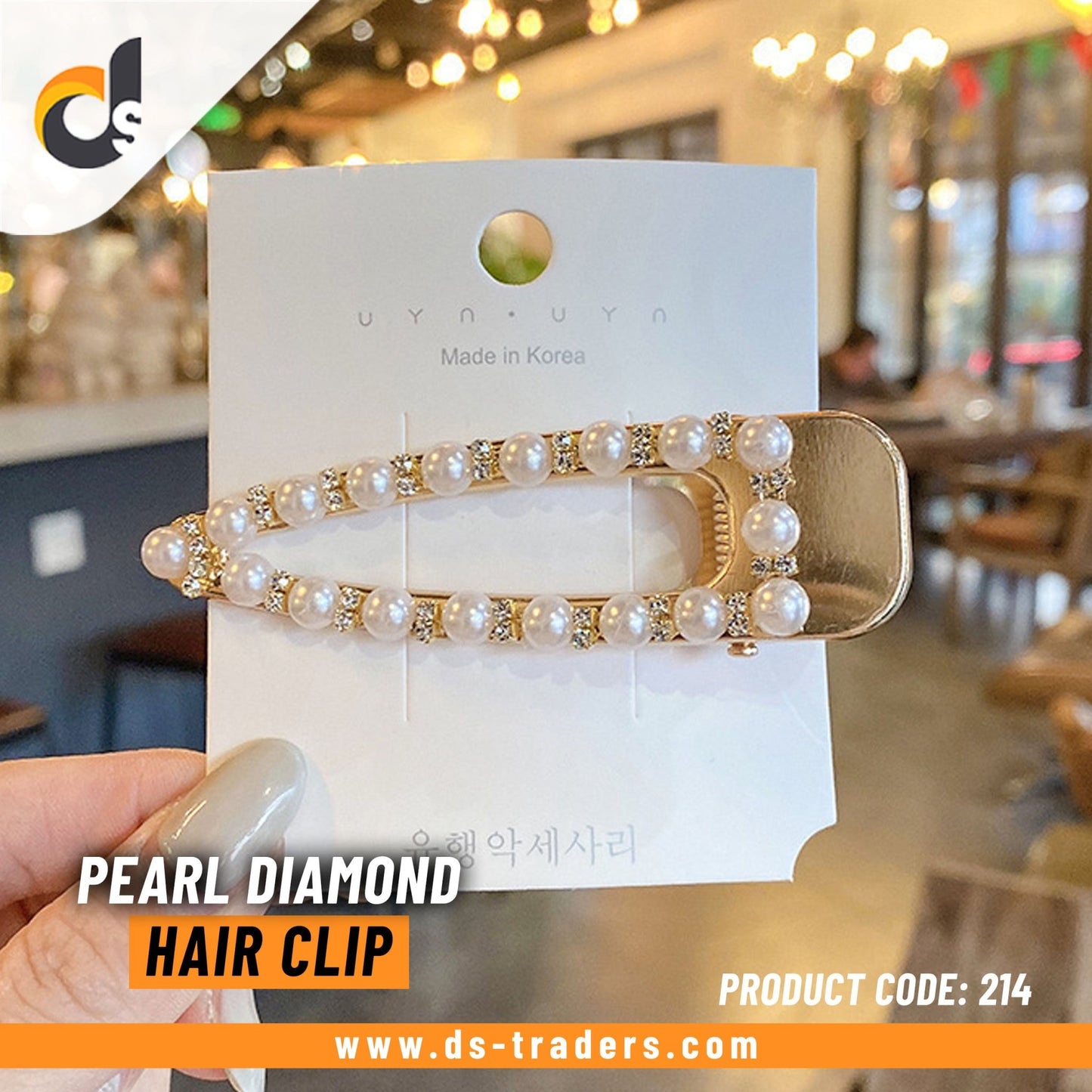 Diamond Pearl Hair Clip - DS Traders