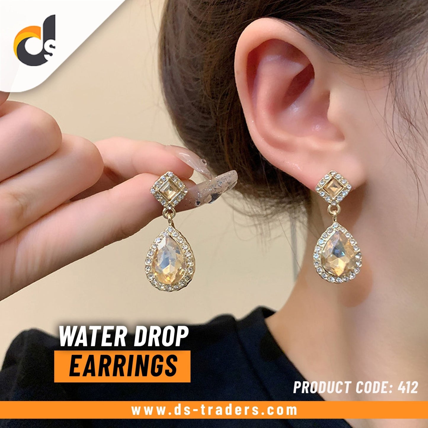 Diamond Water Drop Earrings - DS Traders
