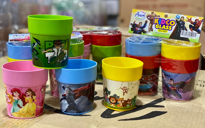 Pack Of 4 - Kids Glass With Printed Cartoon Characters