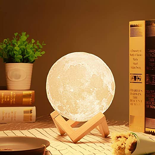 3D Moon Lamp Light for Bedroom With Beautiful Plastic Stand
