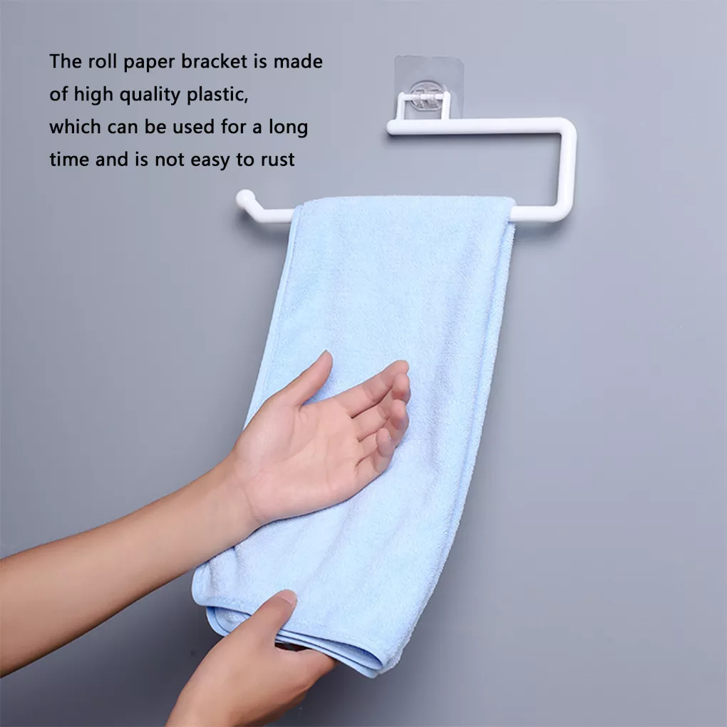 Wall-Mounted Plastic Tissue & Paper Roll Holder Organizer