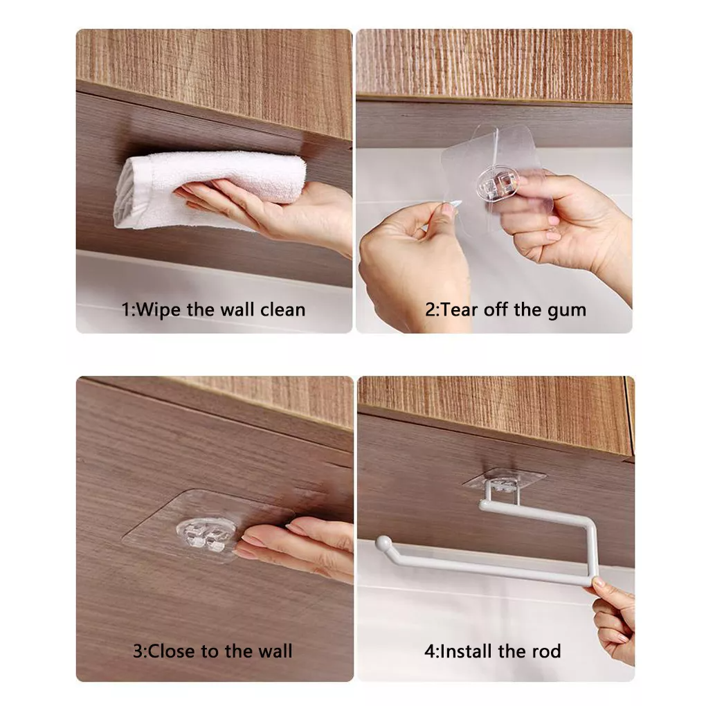 Wall-Mounted Plastic Tissue & Paper Roll Holder Organizer
