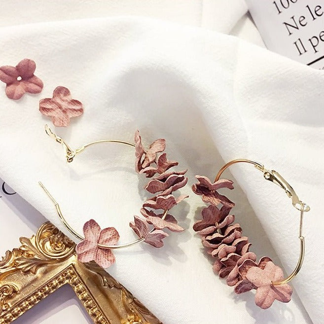 Elegant Fabric Flower Earrings - DS Traders