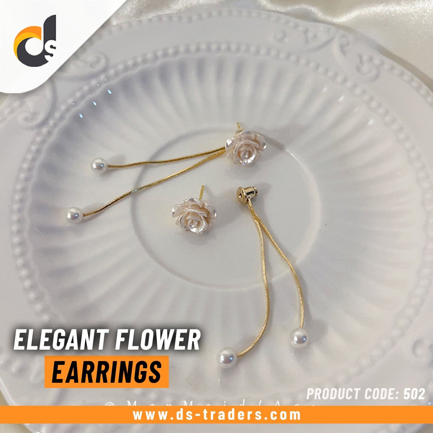 Elegant Pearl Flower Earrings - DS Traders