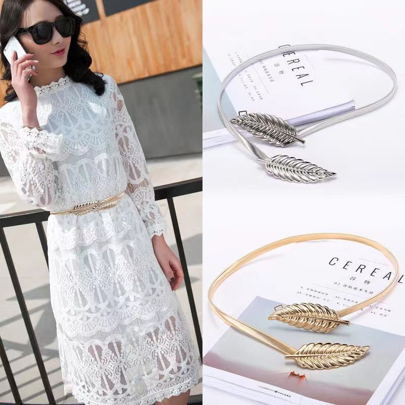 Fashion Women Style Metal Elastic Thin Belts (Random Design) - DS Traders