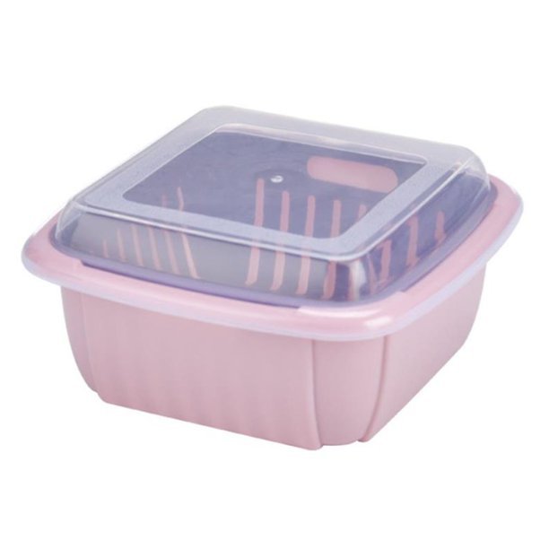 Fruit Vegetable Washing Drain Basket - Square Basket Strainer With Lid - DS Traders