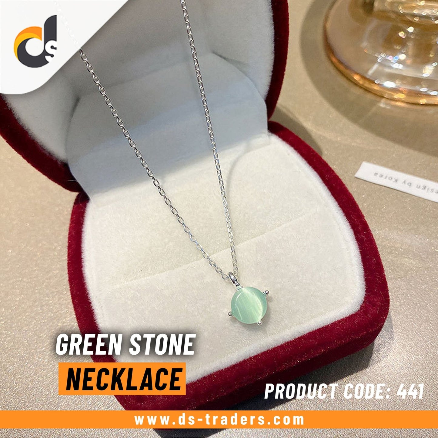 Green Crystal Stone Necklace - DS Traders
