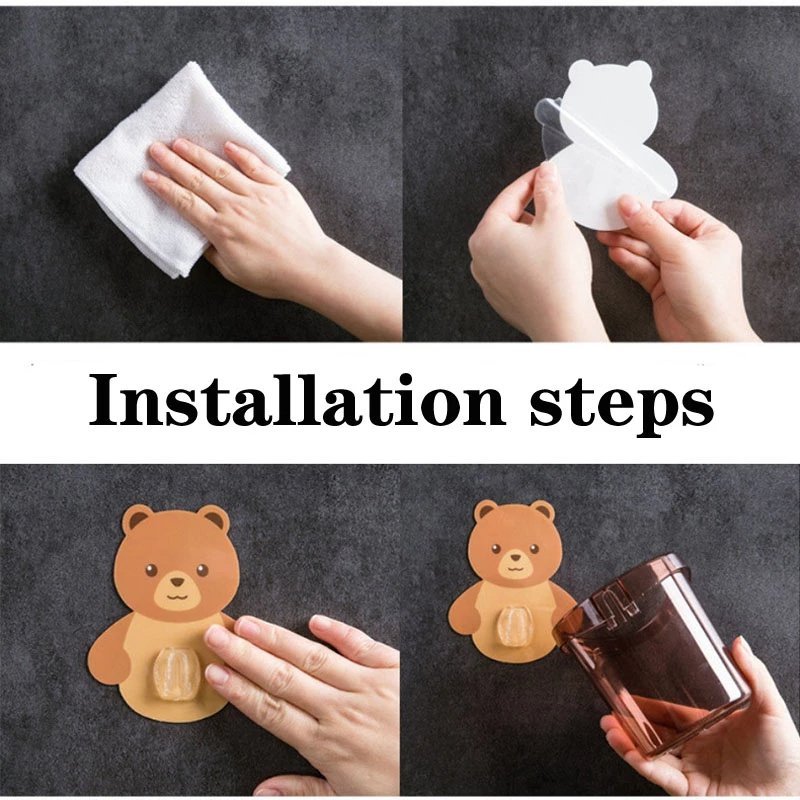 Home Bathroom Accessories Set Toothbrush Holder Toothpaste Storage Rack Wall Mount - DS Traders