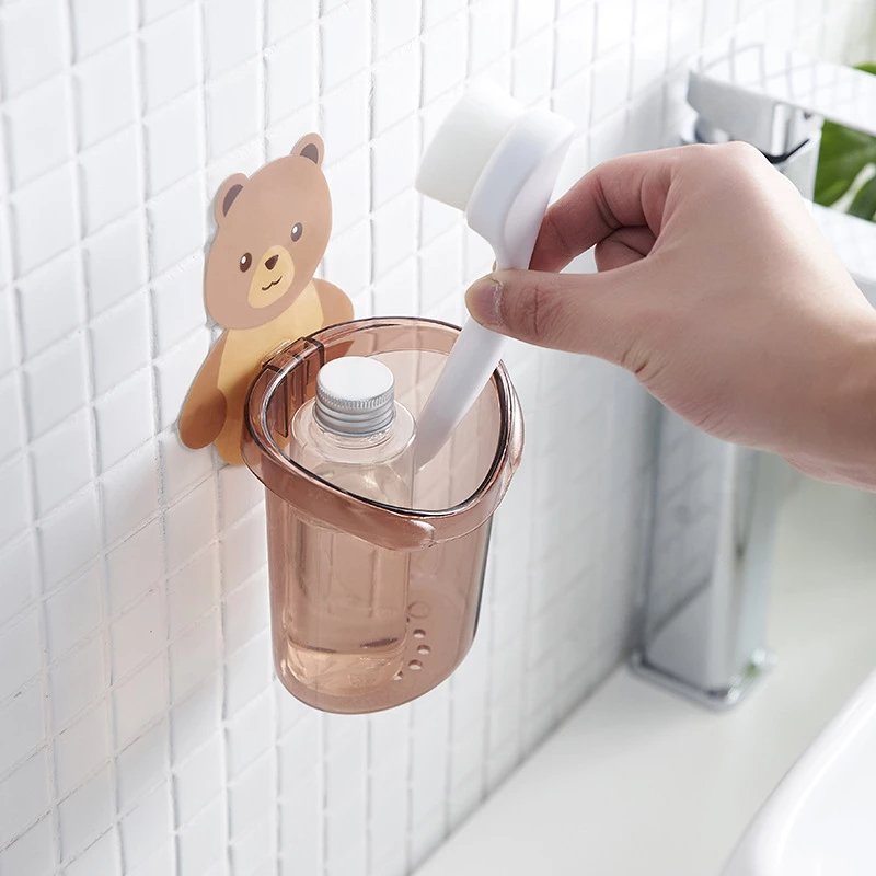 Home Bathroom Accessories Set Toothbrush Holder Toothpaste Storage Rack Wall Mount - DS Traders