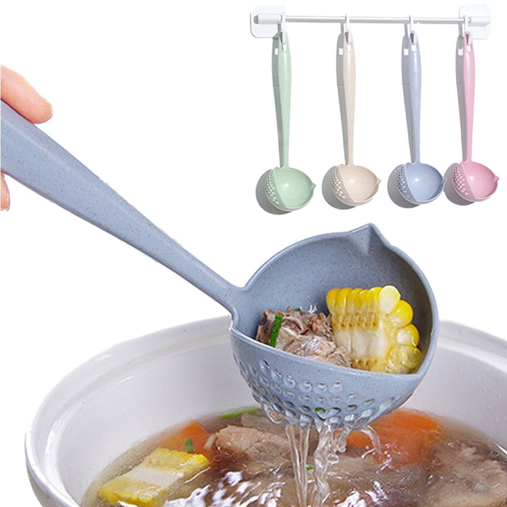 Long Handle 2 In 1 Cooking Colander Slotted Spoon. - DS Traders