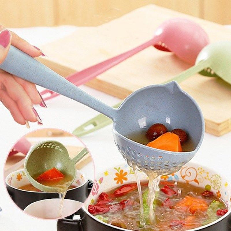 Long Handle 2 In 1 Cooking Colander Slotted Spoon. - DS Traders