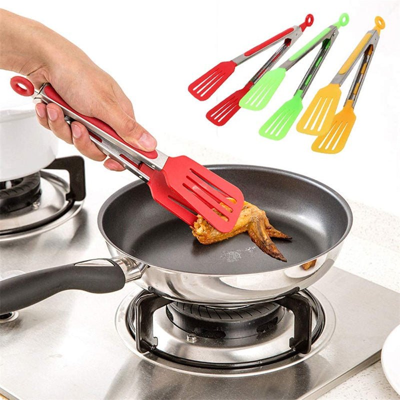 Long Handle No-Stick BBQ Grilling Kitchen Tongs. - DS Traders