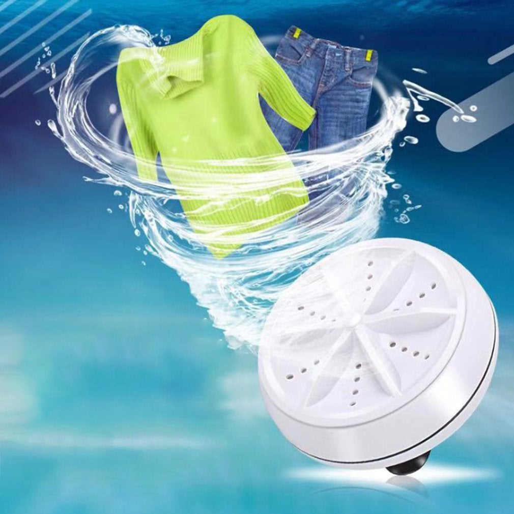 Mini Ultrasonic Washing Machine Portable Turbo Personal Rotating Washer Convenient Travel Home Business Travel - DS Traders