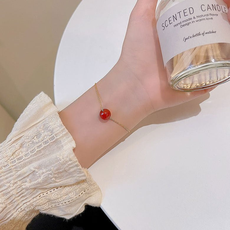 Natural Red Ball Barcelet - DS Traders
