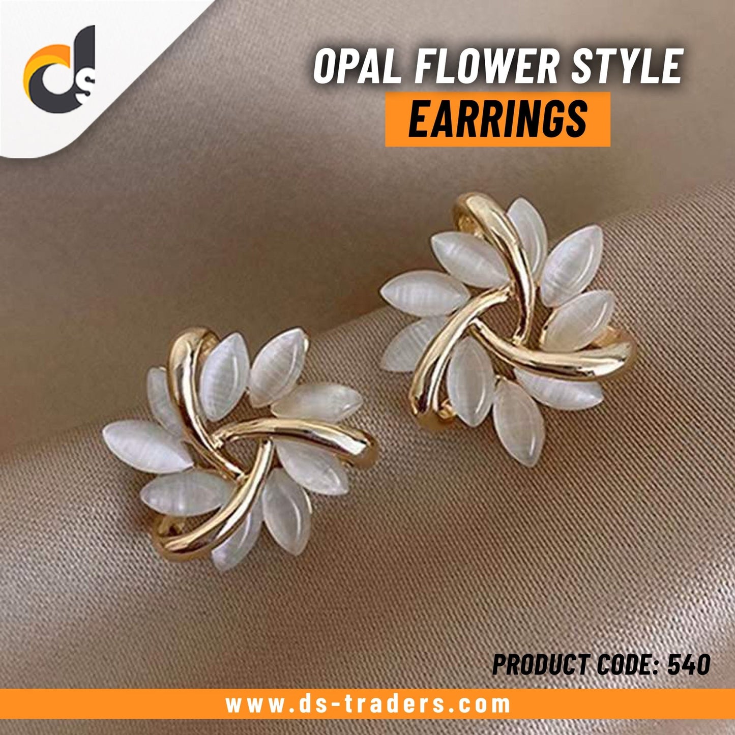 Opal Flower Style Earrings - DS Traders