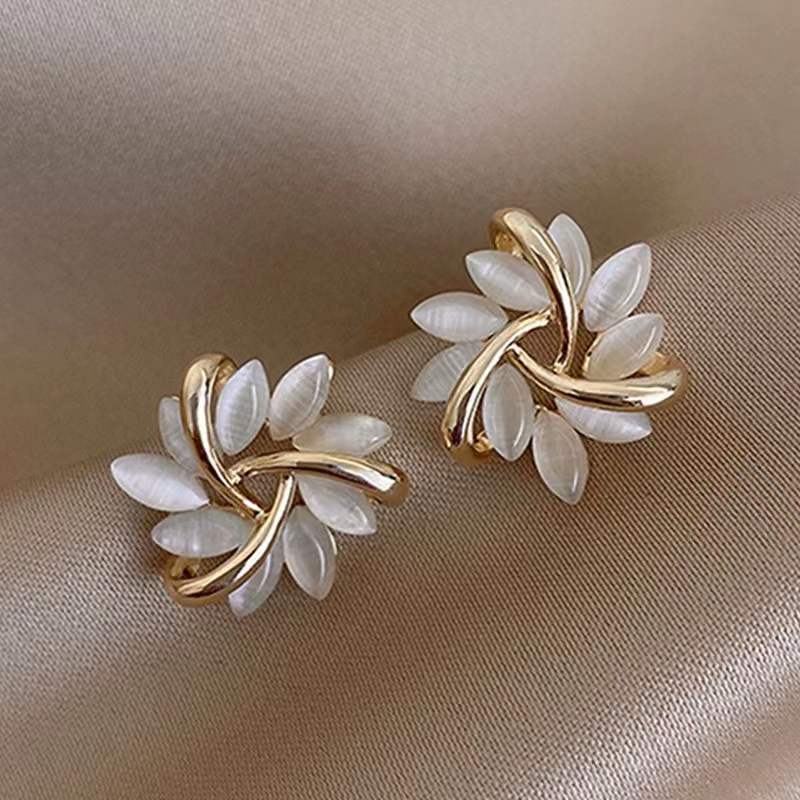 Opal Flower Style Earrings - DS Traders