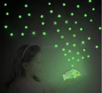 Pack of 100 - 3D Luminous Glowing Stars - Pink Color - DS Traders