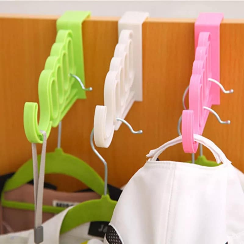 Pack Of 2 - 5 Hole Plastic Organizer Door Hooks. - DS Traders
