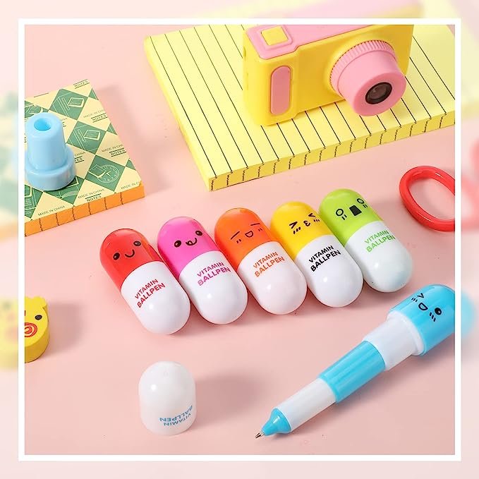 Pack Of 2 Fancy Creative Capsule Pill Design Ball Pen. - DS Traders