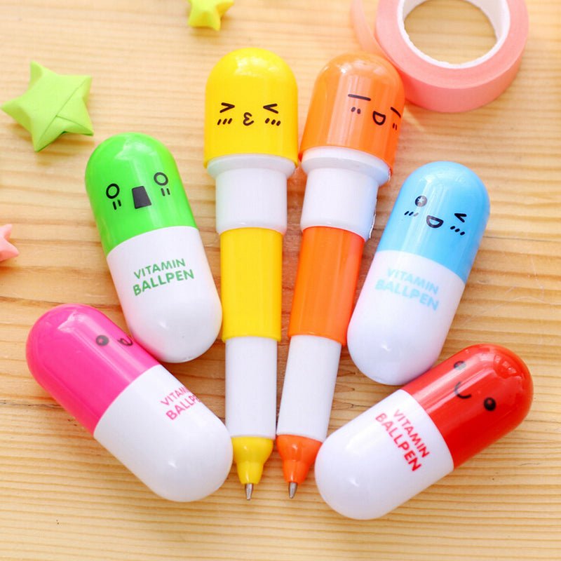 Pack Of 2 Fancy Creative Capsule Pill Design Ball Pen. - DS Traders
