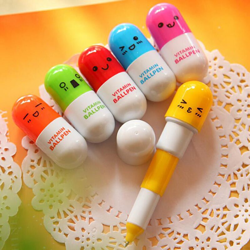 Pack Of 2 Fancy Creative Capsule Pill Design Ball Pen. - DS Traders