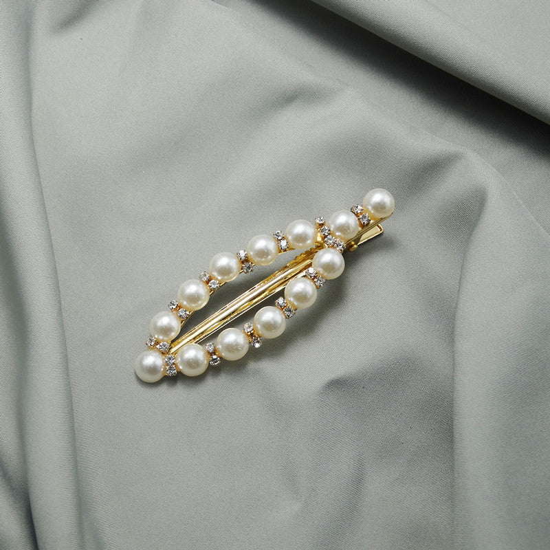Pearl & Diamond Hair Clip - DS Traders