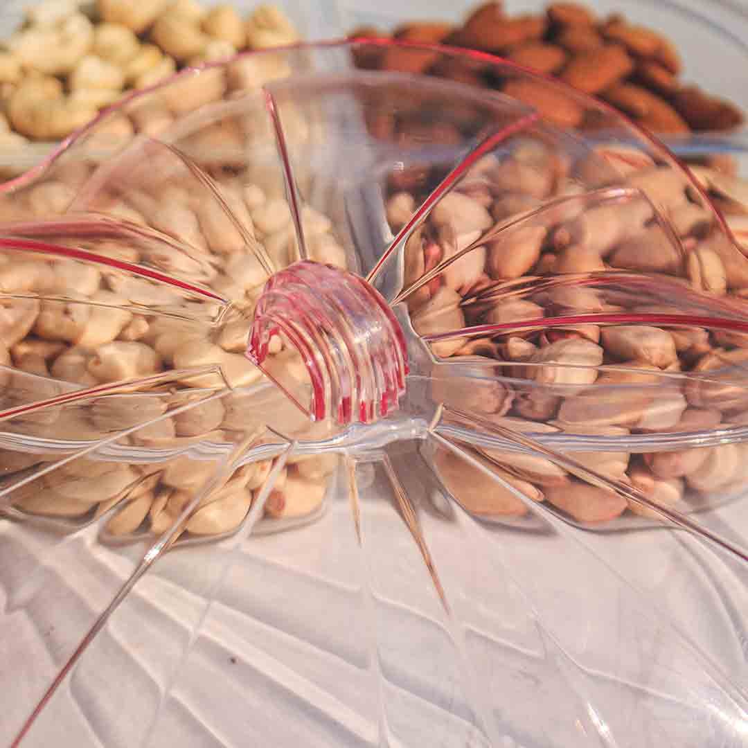 Pearl Shape Dry Fruit Tray With Beautiful Acralic Lid. - DS Traders