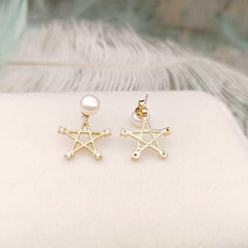 Pearl Star Shape Earrings - DS Traders