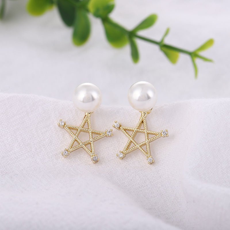 Pearl Star Shape Earrings - DS Traders