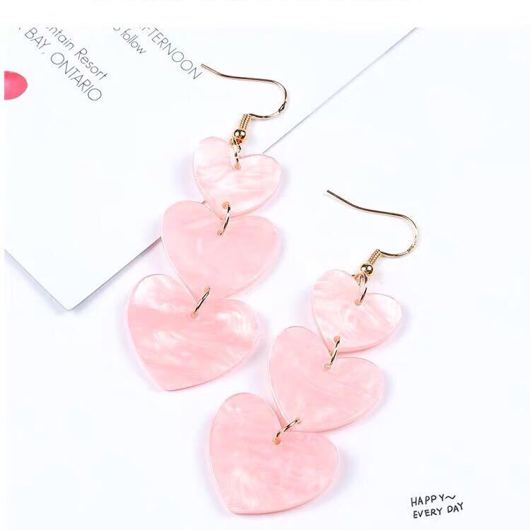 Pink Heart Drop Earrings - DS Traders