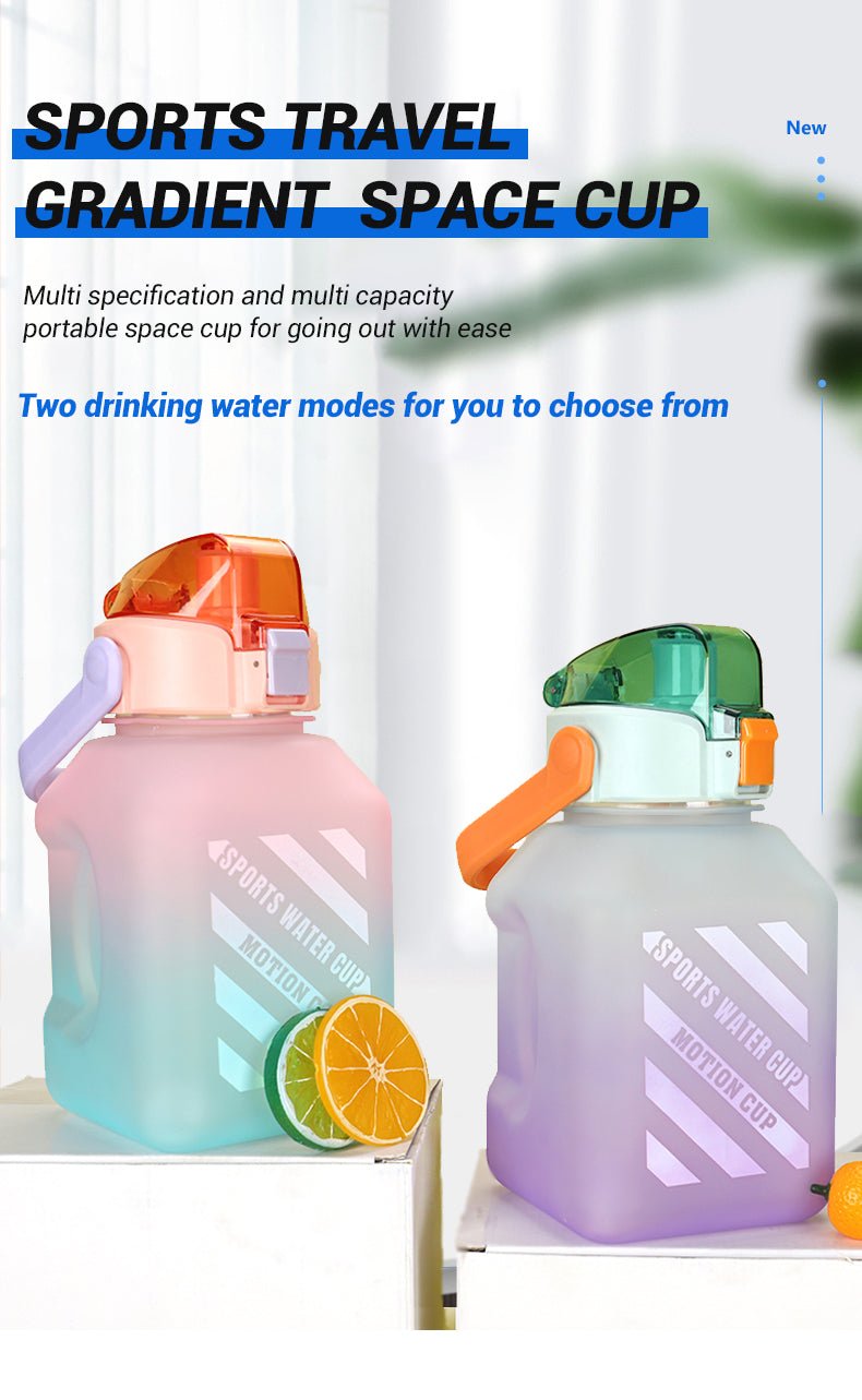 Portable High Value Square Sports Water Bottle With Straw. - DS Traders